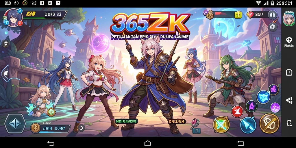 Tampilan gameplay 365ZK dengan karakter anime yang dinamis.