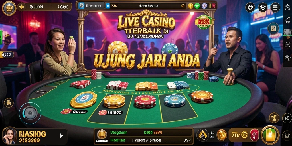 Tampilan permainan Live Casino yang menarik dan interaktif di 73K.