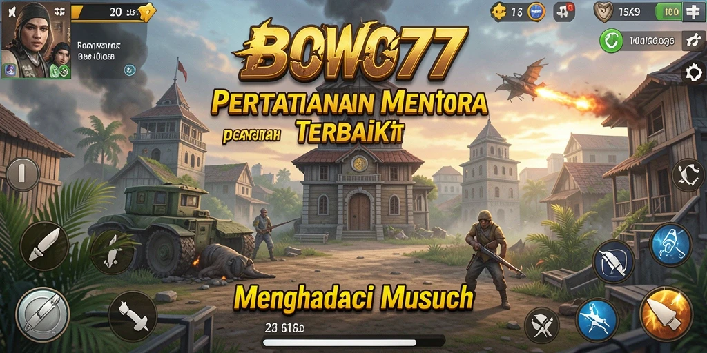 Gameplay seru Tower Defense BOWO77 dengan menara pertahanan yang kuat.
