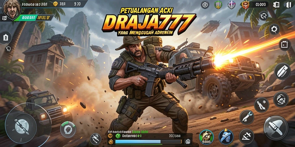 Screenshot DRAJA777 menampilkan aksi pertempuran yang intens dan grafis menakjubkan.