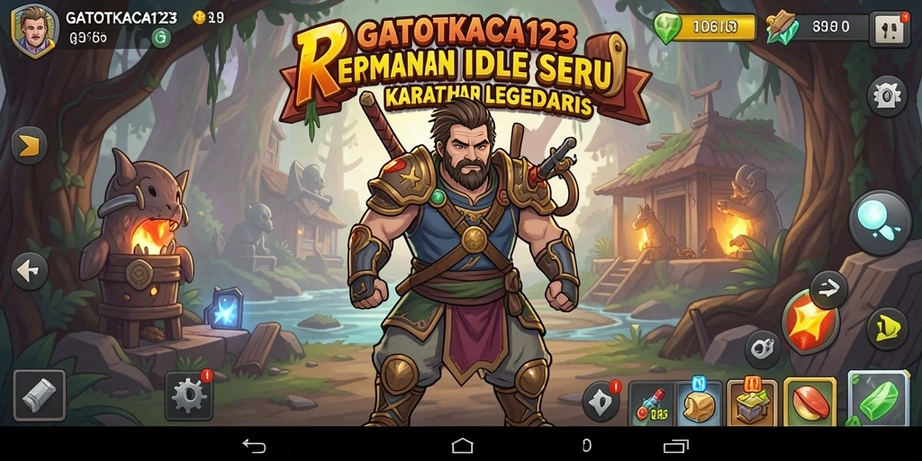 Tampilan gameplay GATOTKACA123 yang mengasyikkan dan berwarna.