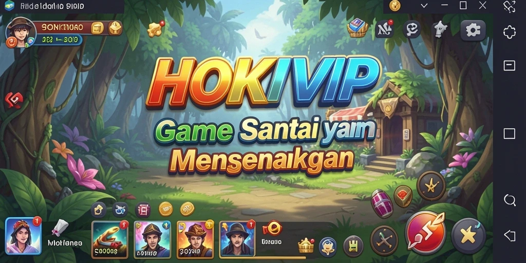 Tampilan gameplay santai HOKIVIP dengan warna-warna cerah.