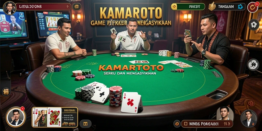 Screenshot gameplay KAMARTOTO dengan tampilan meja poker yang menarik.