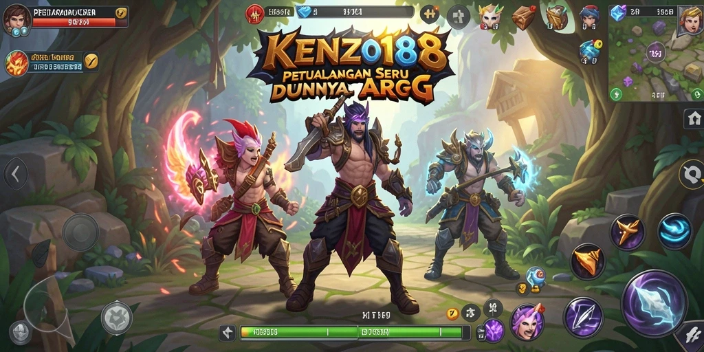 Tangkapan layar gameplay KENZO188 menampilkan pertarungan seru dalam dunia ARPG.