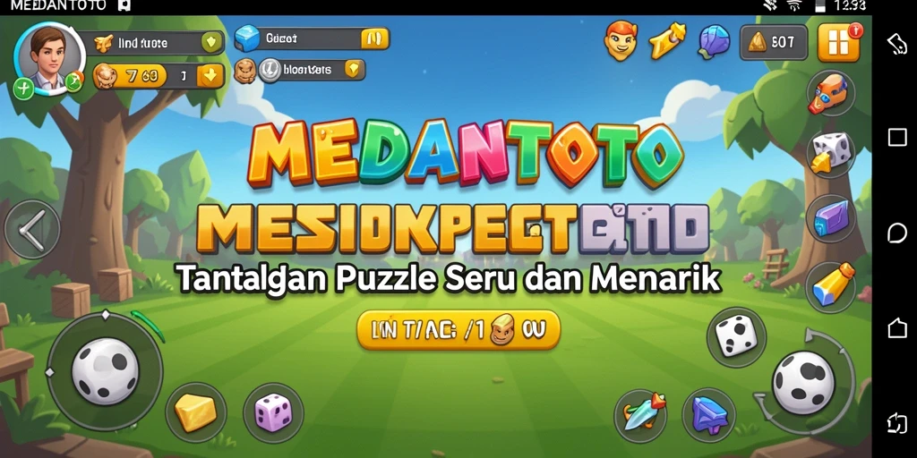 Tampilan gameplay MEDANTOTO dengan berbagai teka-teki menantang dan desain warna-warni.
