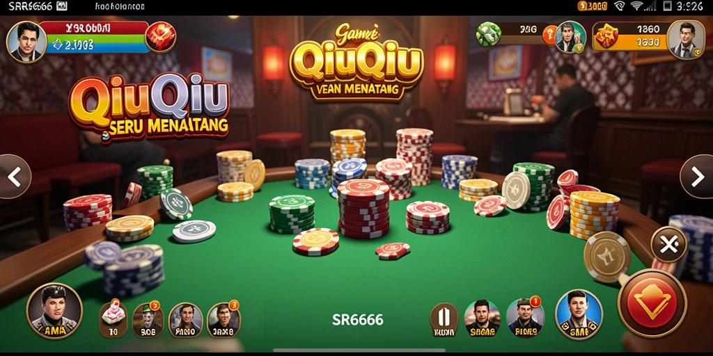 Tampilan gameplay QiuQiu yang seru dan kompetitif.
